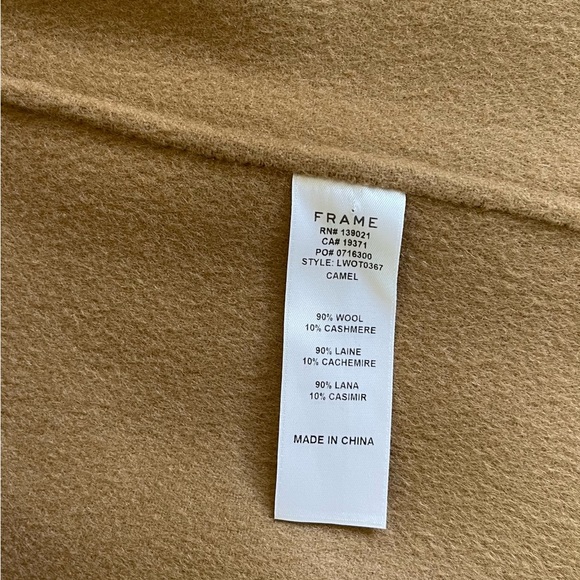 Frame Bell Wool Cashmere Double Face Coat Size S - Picture 8 of 12